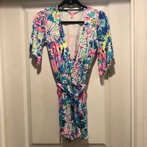 Lilly Pulitzer flutter sleeve romper